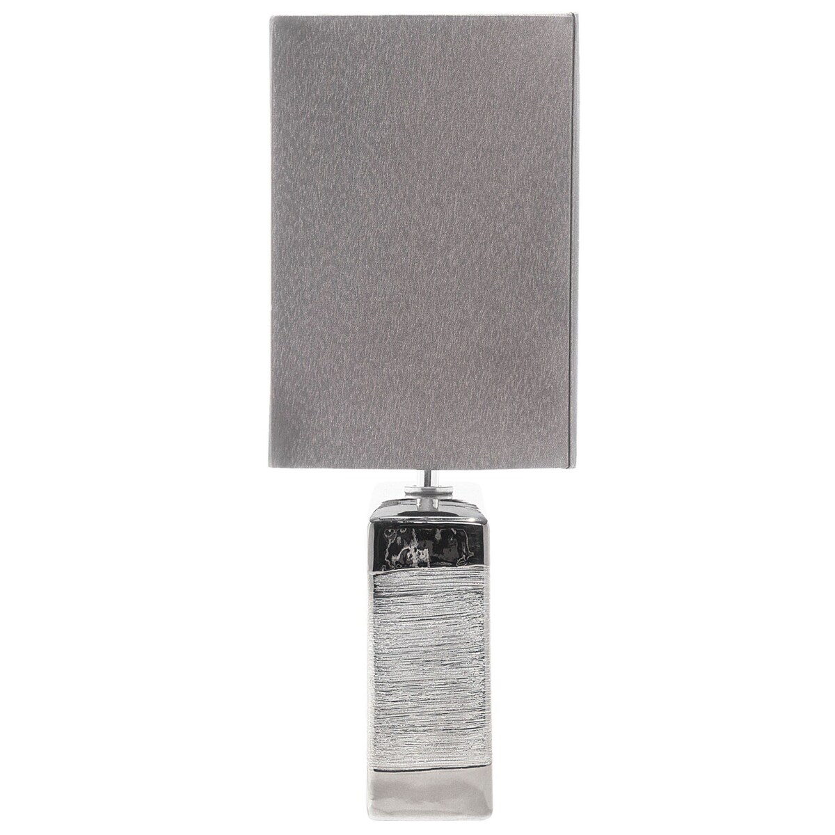 Lampka nocna porcelanowa srebrna ONYX