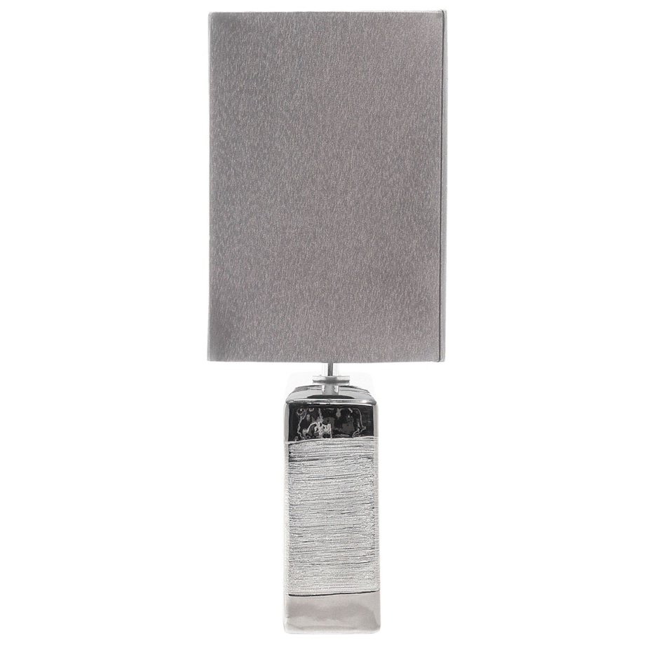 Lampka nocna porcelanowa srebrna ONYX