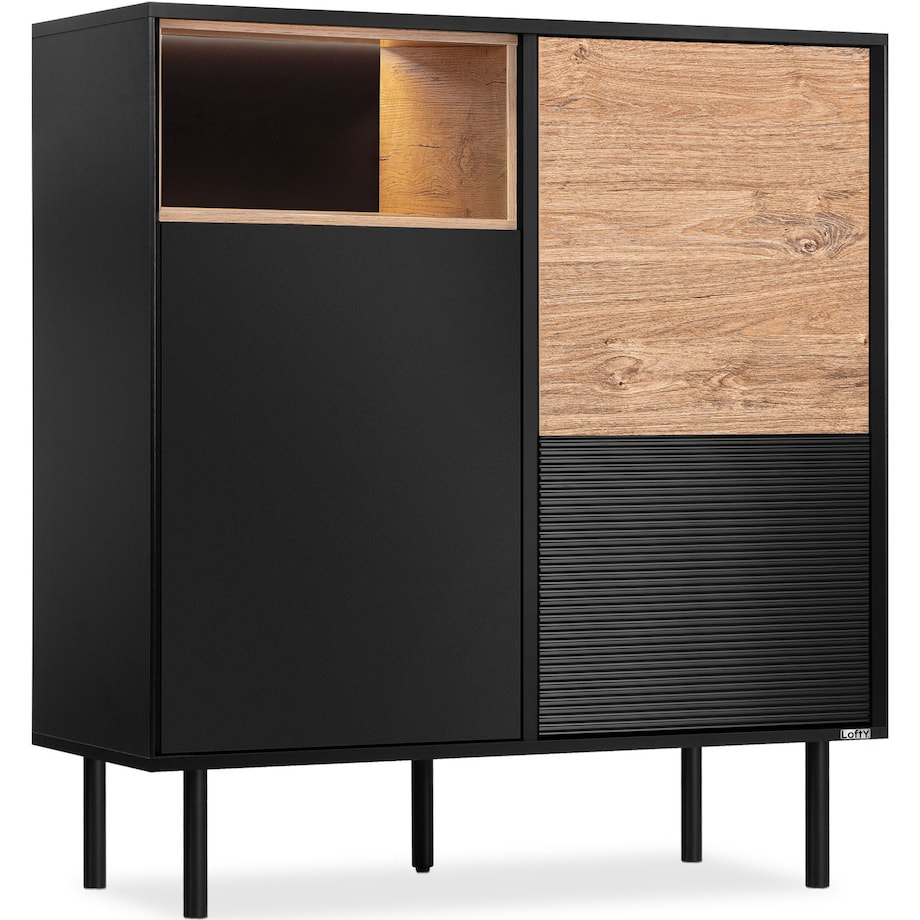 KONSIMO LOFTY Komoda w stylu loft na czarnych nóżkach