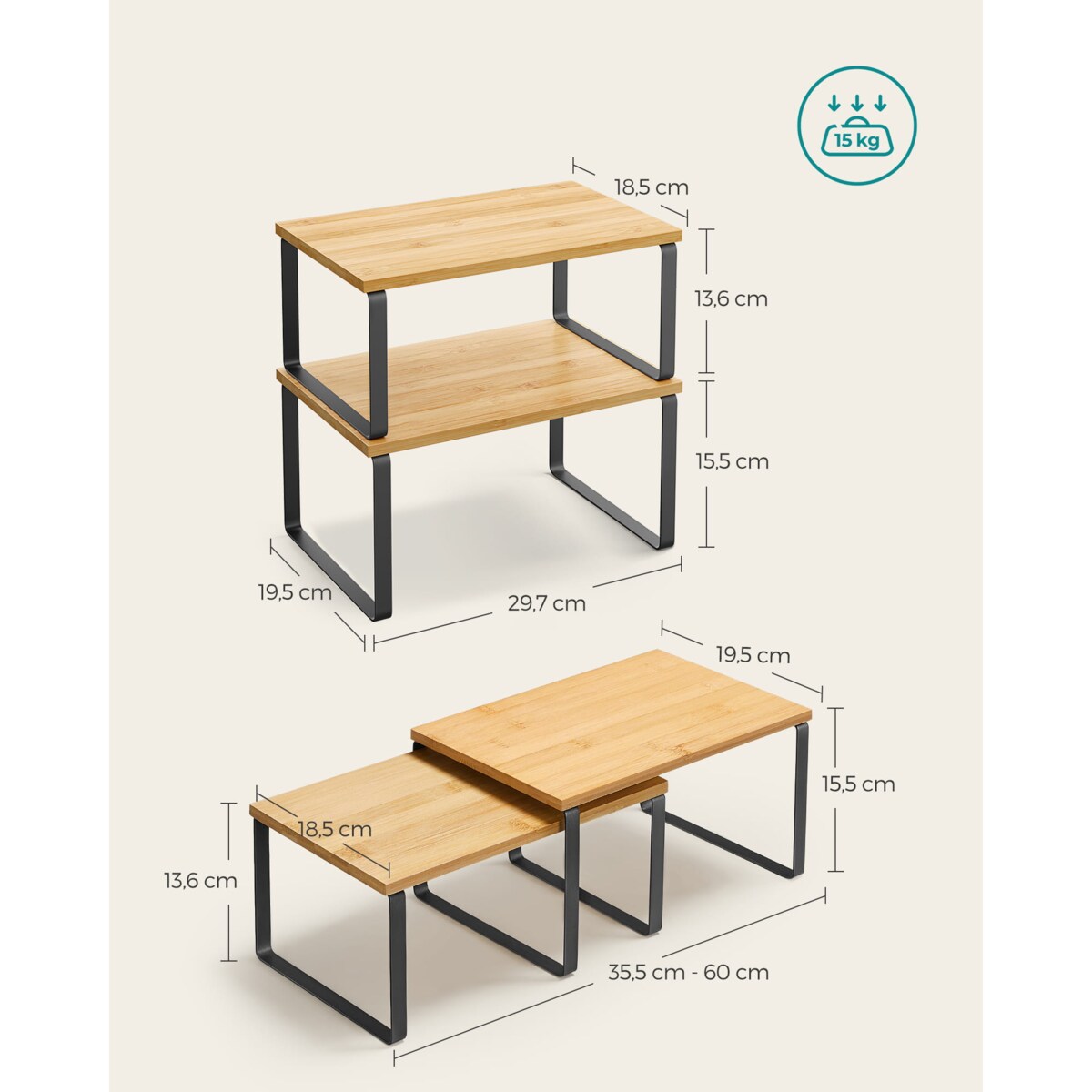 Półki Do Kucheni Salonu Biura Przedpokoju Brązowe