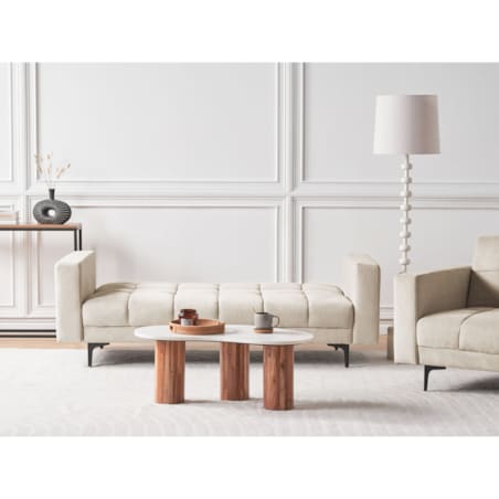 Sofa rozkładana beżowa ALNES