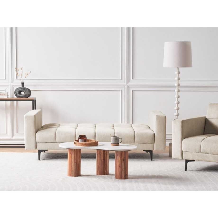 Sofa rozkładana beżowa ALNES