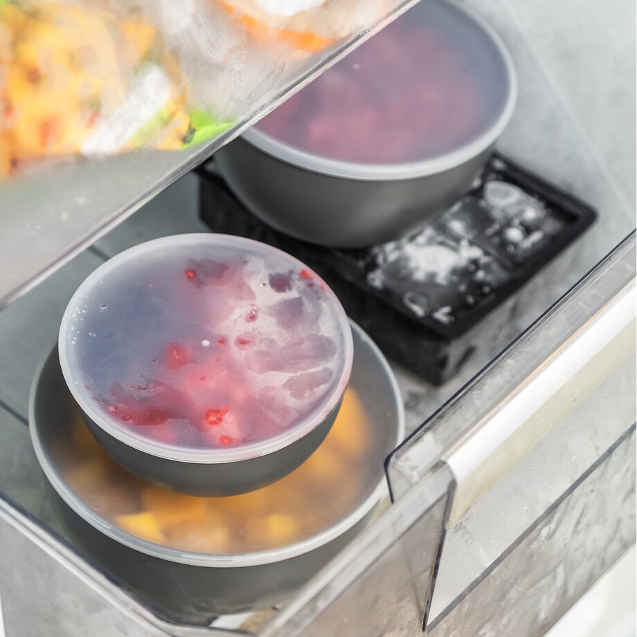 KitchenAid miski kuchenne z pokrywkami 4 szt. Charcoal Grey