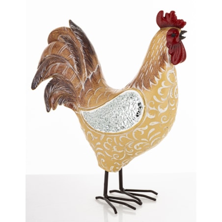 Dekoracja - brązowy kogut 26x10x23 cm TOAN