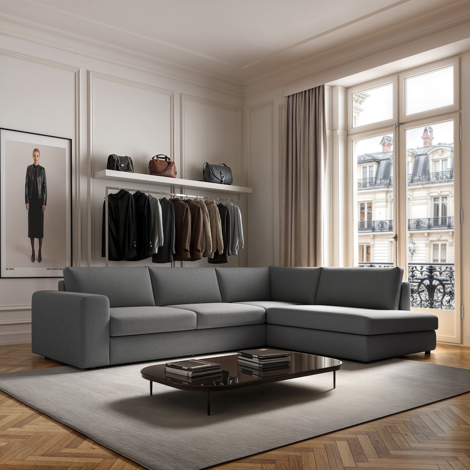 Sofa narożna prawa Baga szara