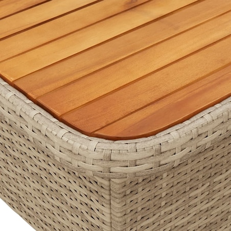 vidaXL Stół ogrodowy, beżowy, 110x110x71 cm, polirattan i akacja