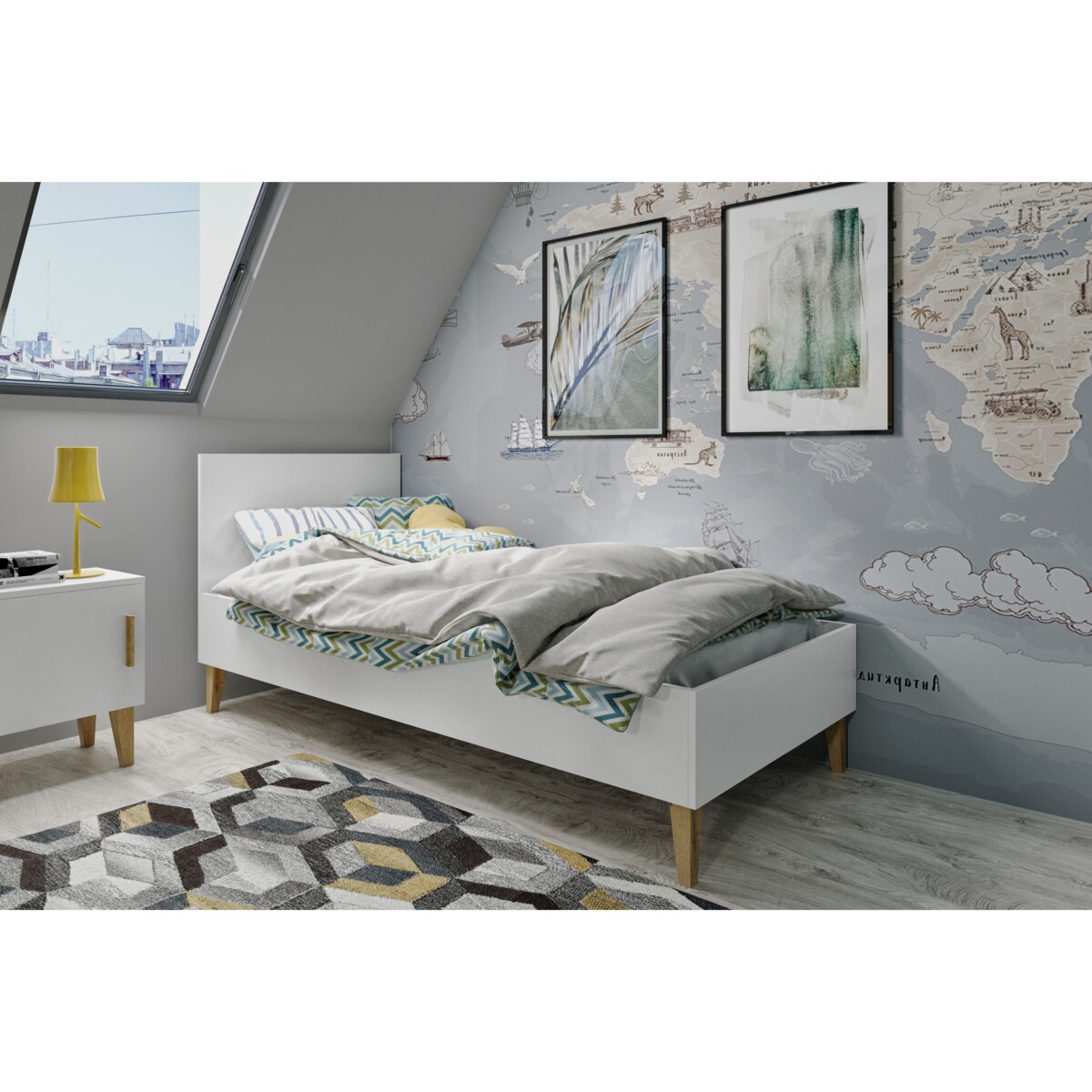 Łóżko kubi białe bez szuflady bez materaca 180/80