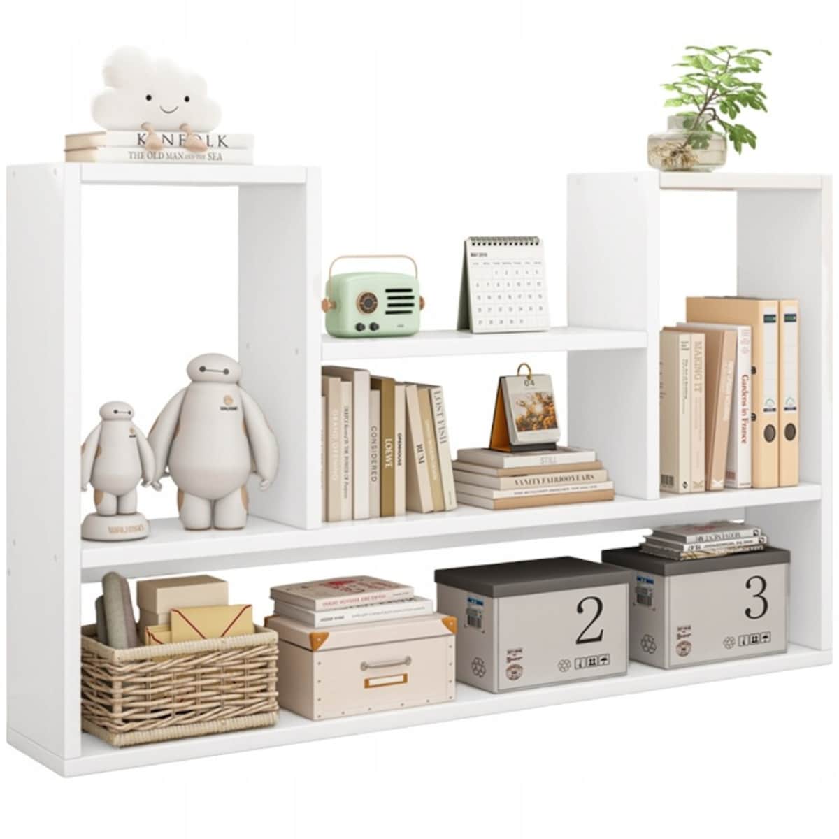 Półka Biała Regał Ścienny Nowoczesny Loft Na Książki Salonu Otwarty 100 Cm