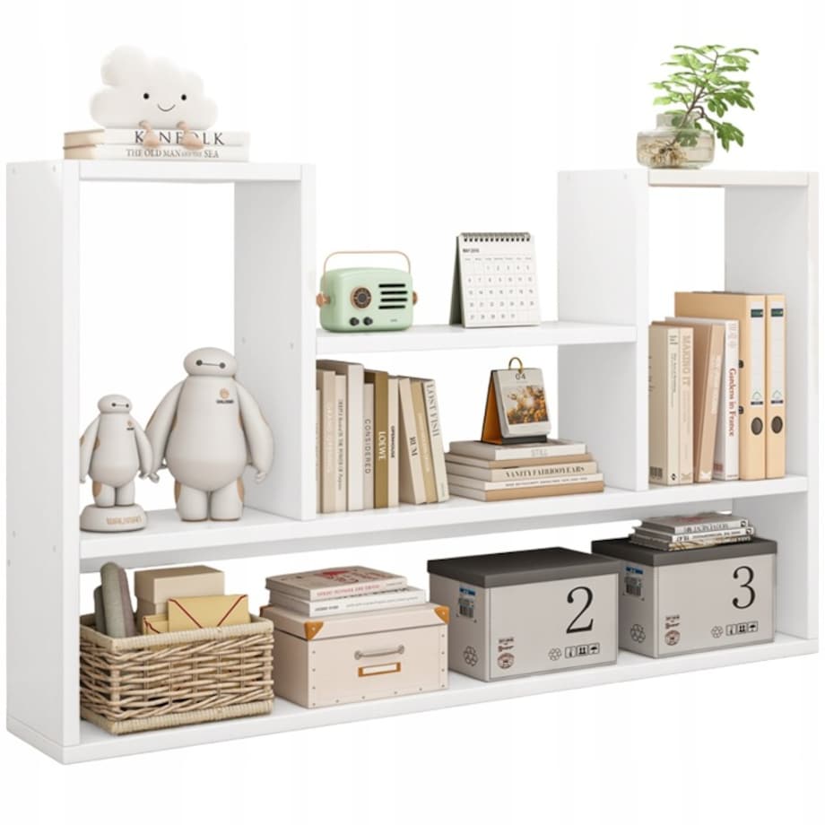 Półka Biała Regał Ścienny Nowoczesny Loft Na Książki Salonu Otwarty 100 Cm