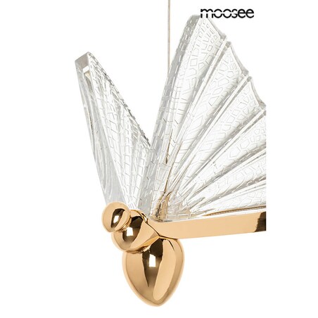 Lampa wisząca glamour Butterfly MSE010100321 kryształowa złota