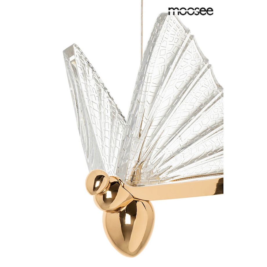 Lampa wisząca glamour Butterfly MSE010100321 kryształowa złota