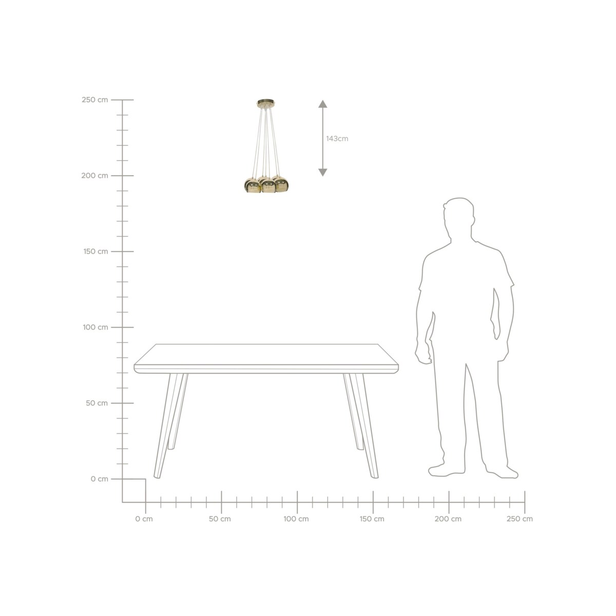 Lampa wisząca 7 kloszy metalowa złota OLZA