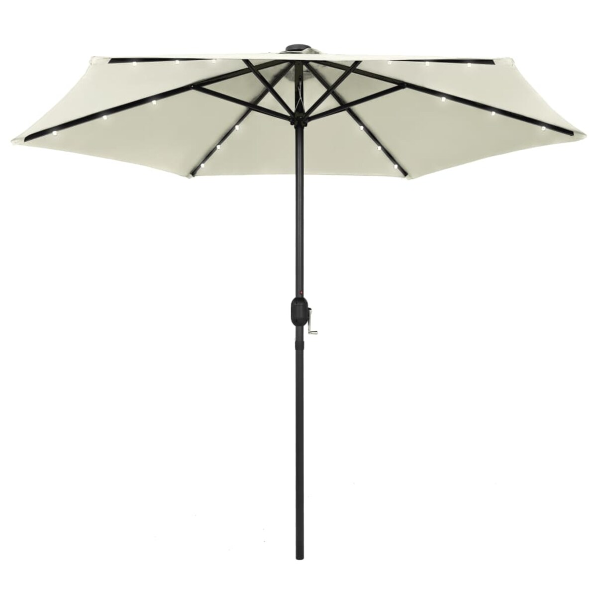 vidaXL Parasol ogrodowy z LED i aluminiowym słupkiem, 270 cm, piaskowy