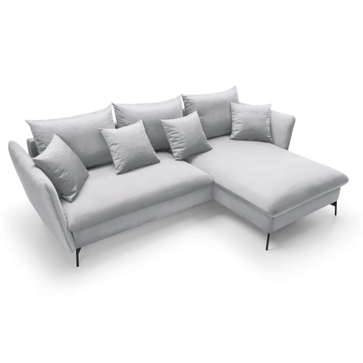 Narożnik z funkcją spania LINDA VELVET szary prawy/lewy