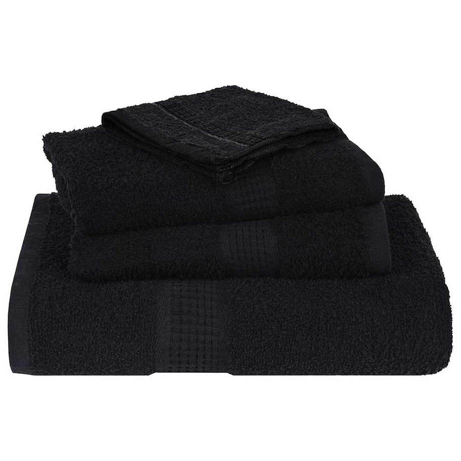 vidaXL Ręczniki, FROGN, 4 szt., czarne, 30x30 cm, 360 g/m²