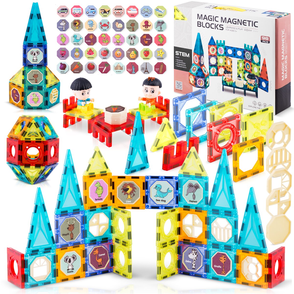 Klocki magnetyczne 3d edukacyjne dla dzieci Ricokids