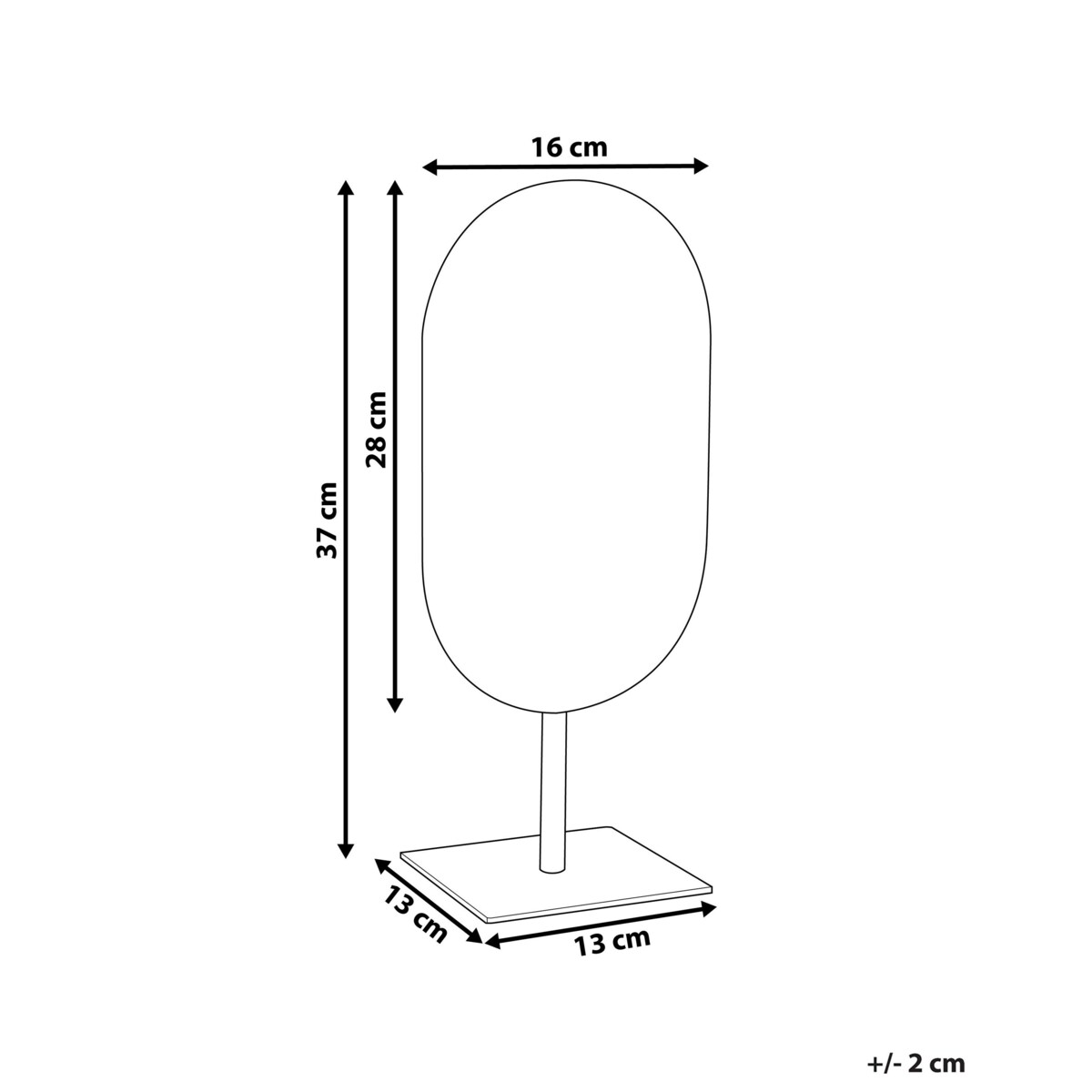 Lusterko kosmetyczne 21 x 28 cm złote CANTAL