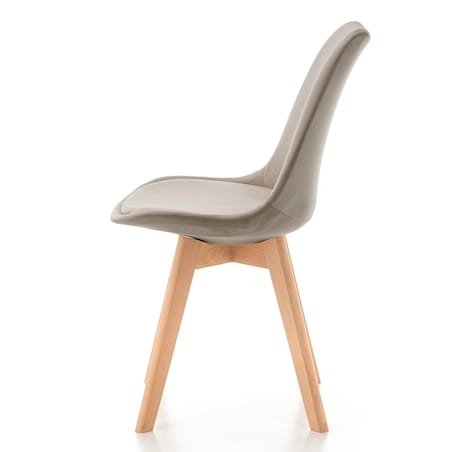 Krzesło skandynawskie z poduszką welurowe DUBLIN ciemnobeżowe