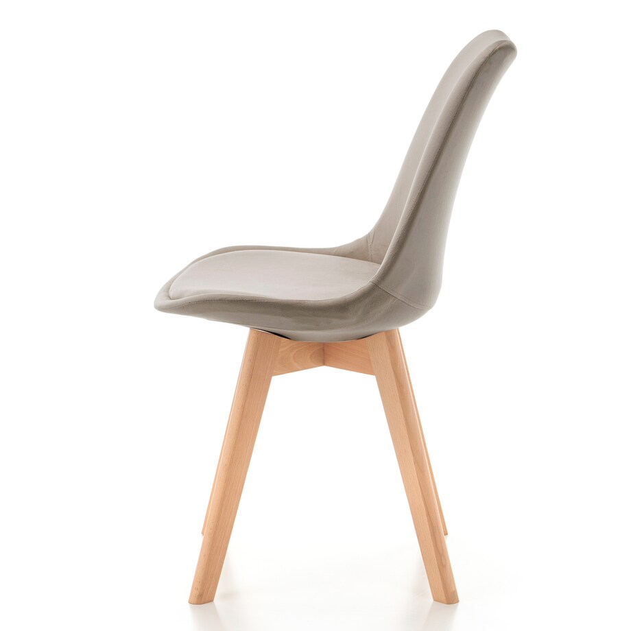 Krzesło skandynawskie z poduszką welurowe DUBLIN ciemnobeżowe