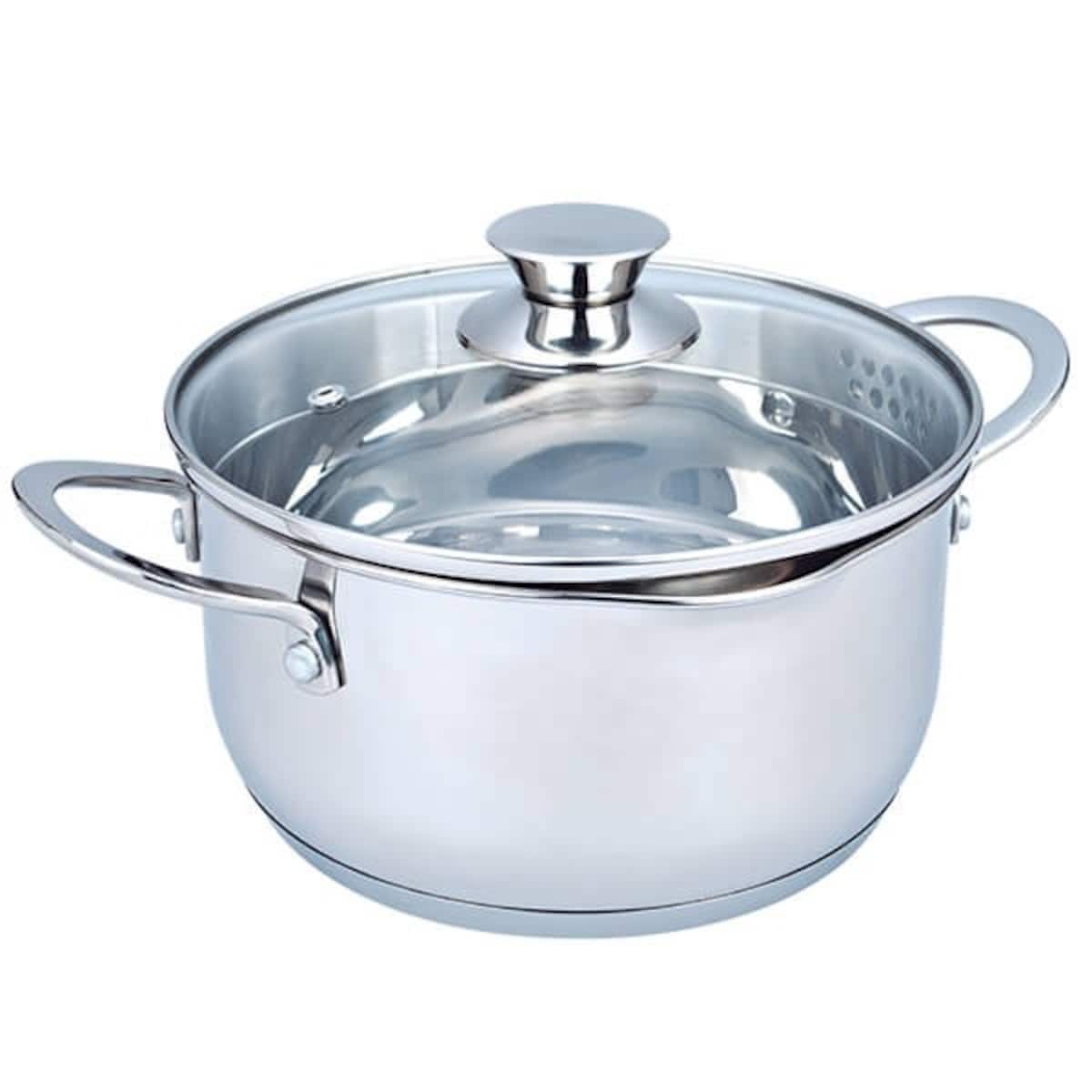 Garnek stalowy z pokrywką na indukcję gaz 24cm 5.0L MAESTRO
