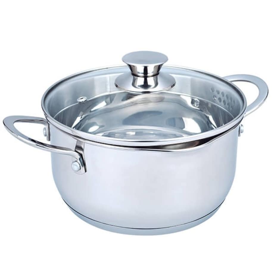 Garnek stalowy z pokrywką na indukcję gaz 24cm 5.0L MAESTRO