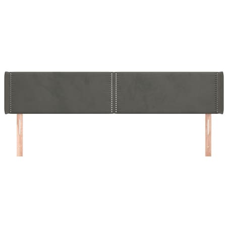 vidaXL Zagłówek uszak, ciemnoszary, 183x16x78/88 cm, aksamit