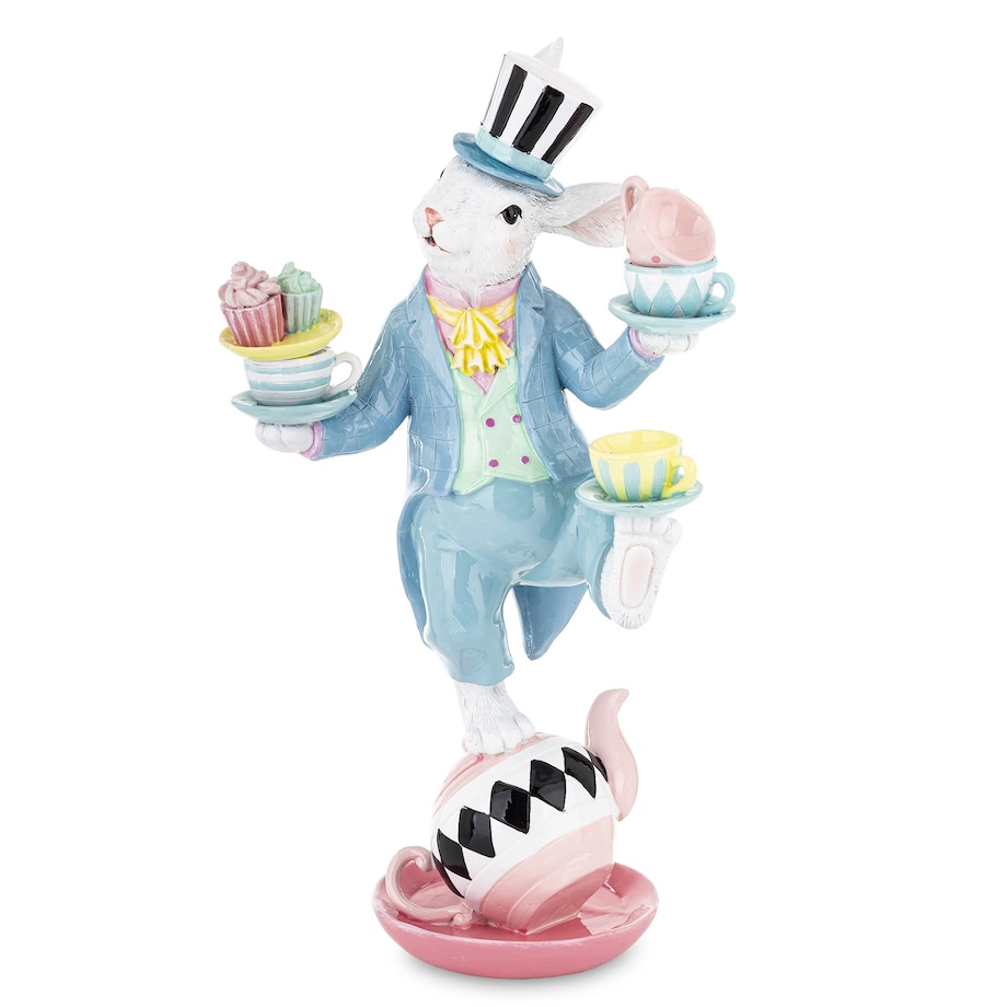 Dekoracja - królik na herbacianym czajniczku 41,5x22x13,5 cm CIRCUS