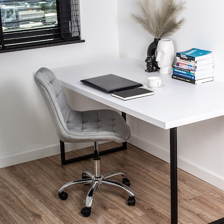 Fotel biurowy krzesło obrotowe regulowane welurowe szare