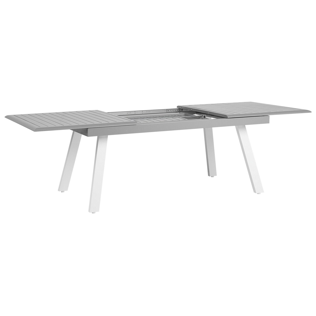 Zestaw ogrodowy metalowy stół i 6 krzeseł szary PERETA