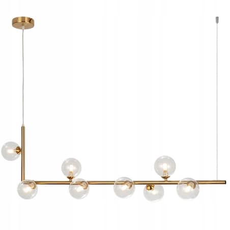 Lampa Glamour Szklane 8 Kul Gold Wisząca Złota G9