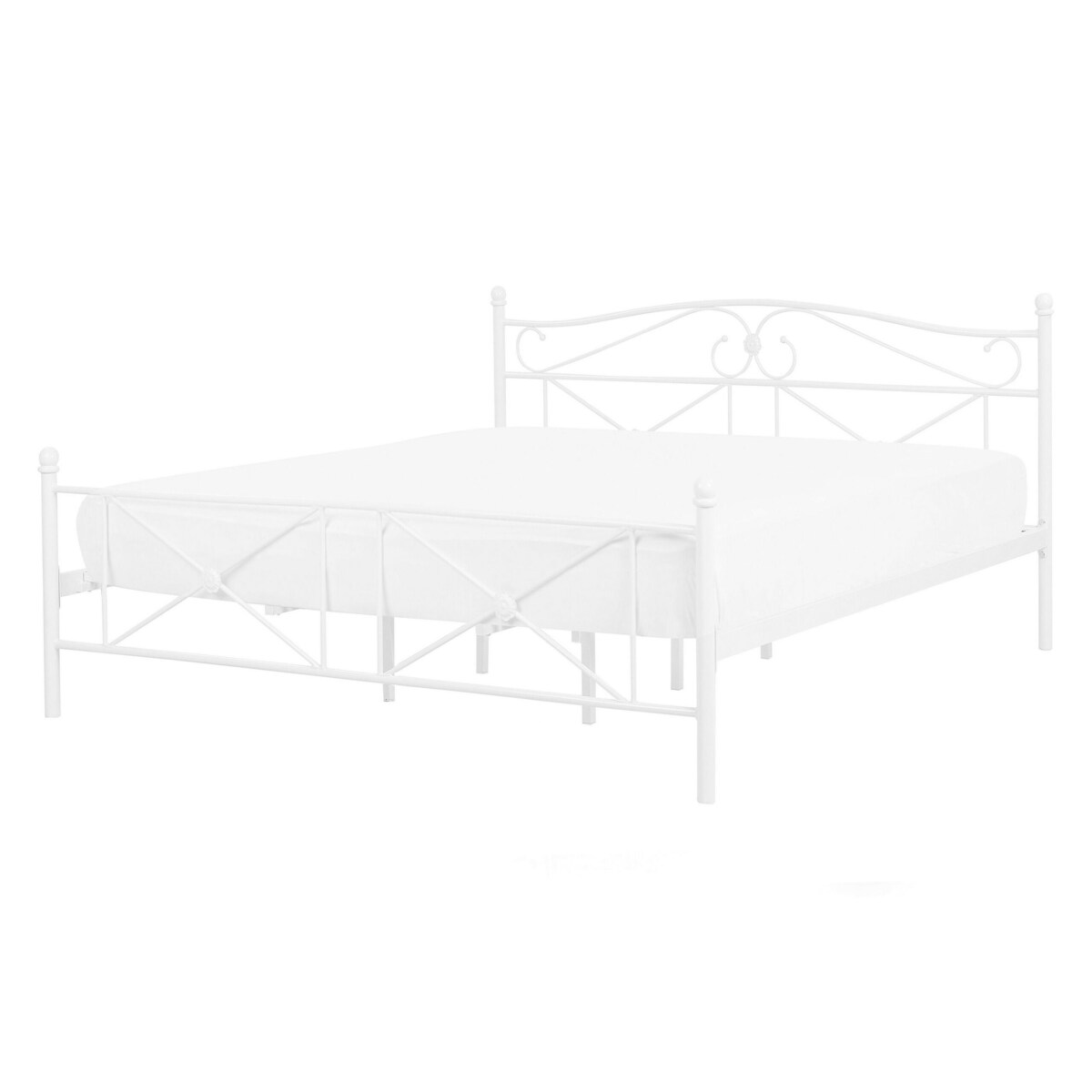 Łóżko metalowe 140 x 200 cm białe RODEZ