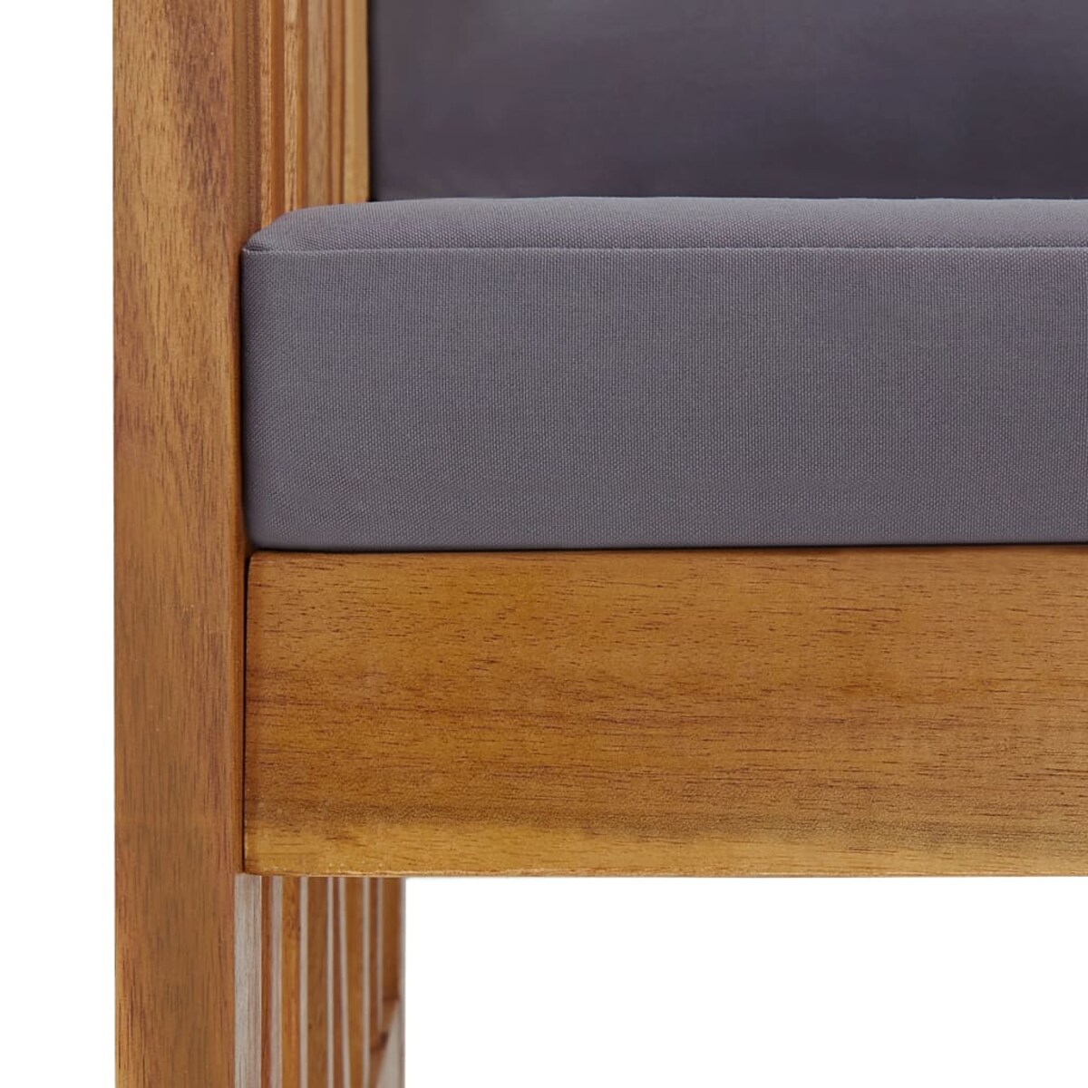 vidaXL Ławka ogrodowa z poduszkami, 119 cm, lite drewno akacjowe