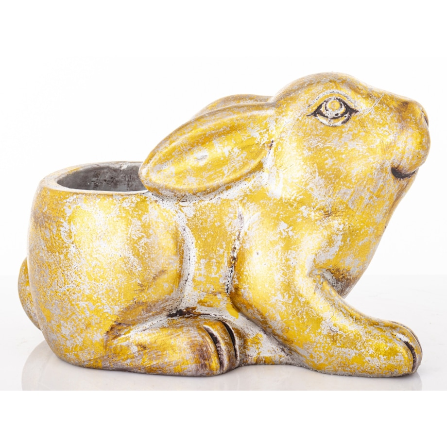 Osłonka cementowa 15x13x22 cm KRÓLIK złoty