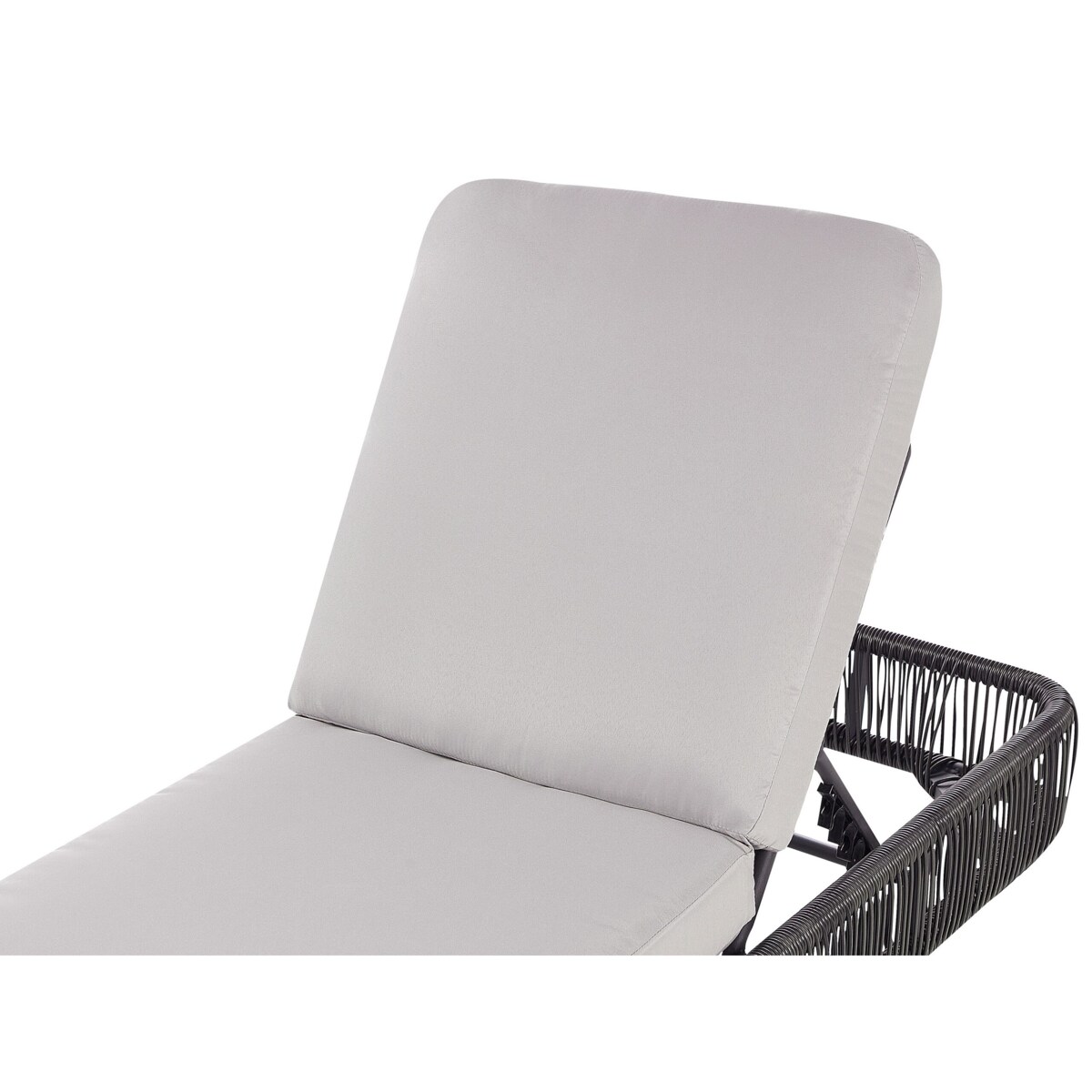 Leżak ogrodowy z poduszką OSINI Rozkładany Technorattan Szary