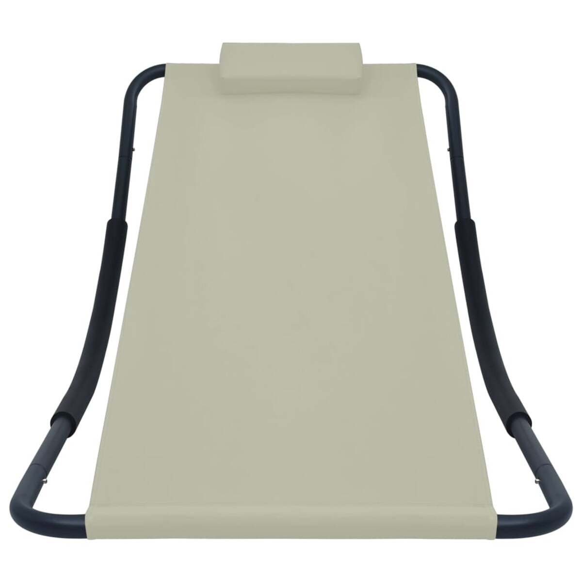 vidaXL Leżanka ogrodowa, kremowa, 200 x 90 cm, stal