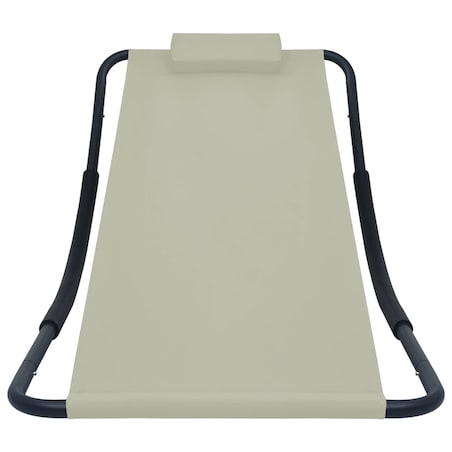 vidaXL Leżanka ogrodowa, kremowa, 200 x 90 cm, stal