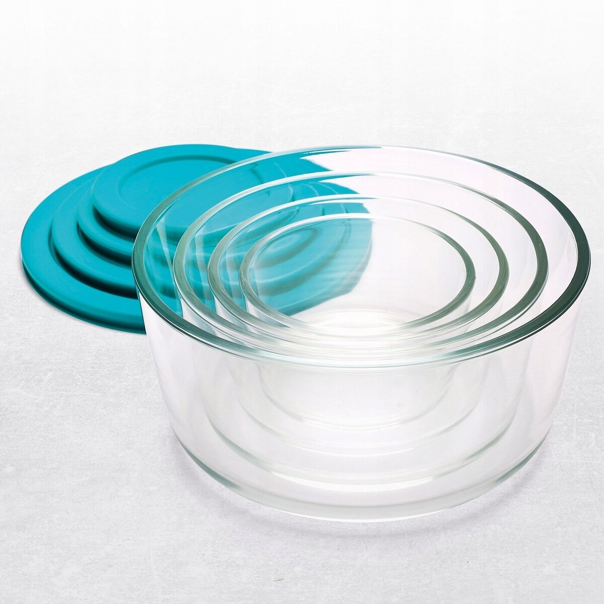 POJEMNIKI SZKLANE MISKI i pokrywki na jedzenie do lodówki lunch box 4szt