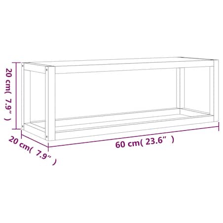 vidaXL Wieszak na ręczniki, 60x20x20 cm, drewno orzecha włoskiego