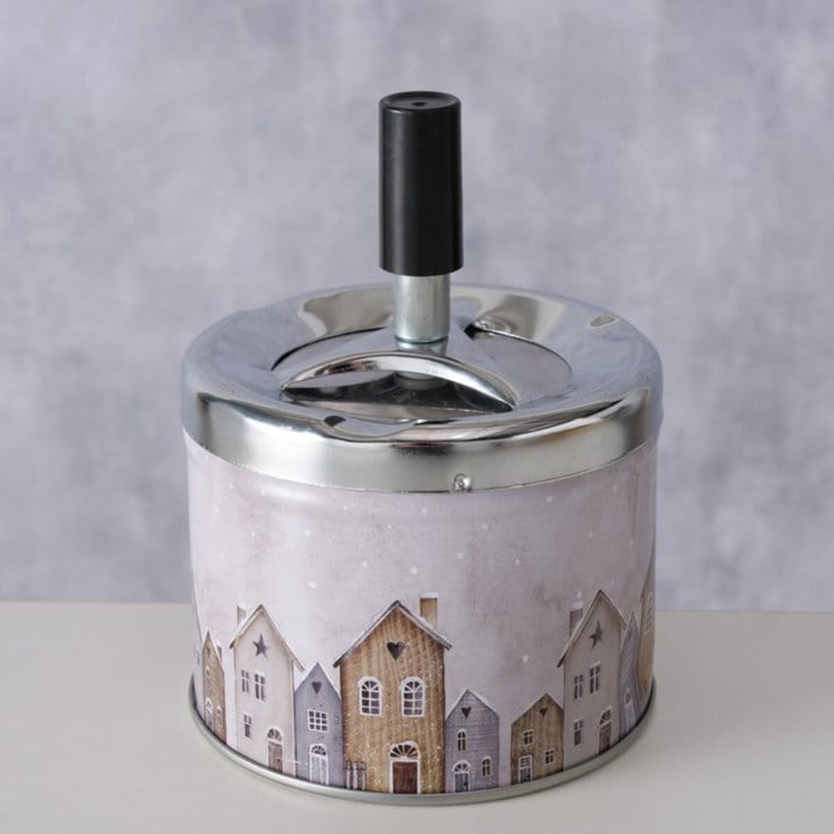 Popielniczka Zewnętrzna Houses 12 cm Stal Nierdzewna Zamykana na Taras