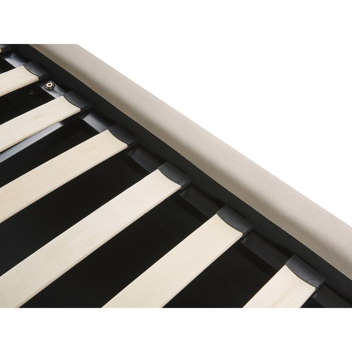 Łóżko z pojemnikiem welurowe 180 x 200 cm beżowe BAJONNA