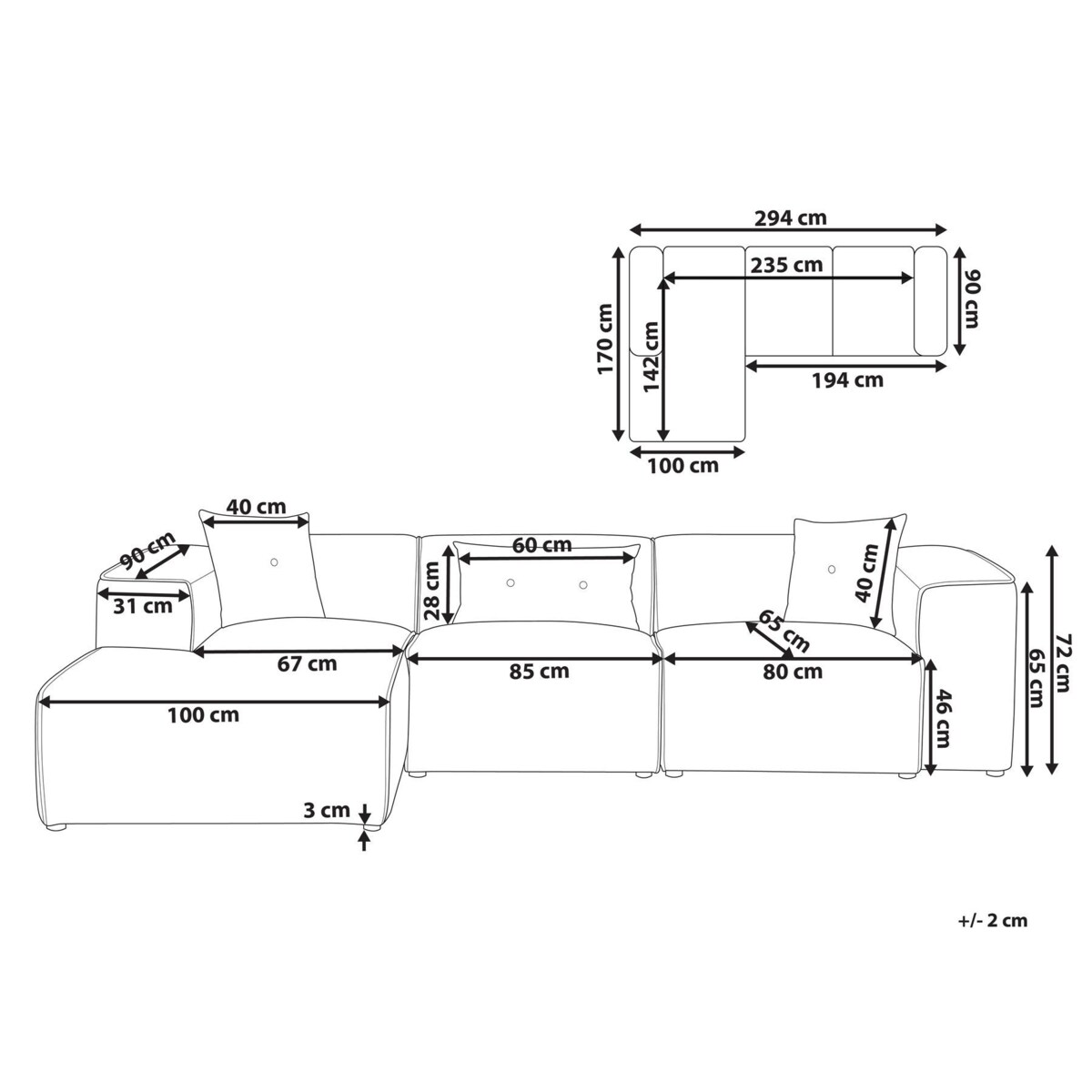 Narożnik sztruksowy prawostronny jasnoszary DOLVA