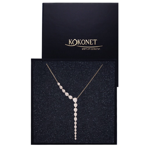 Asymetryczny naszyjnik Elegancki na jedną stronę delikatny ślubny