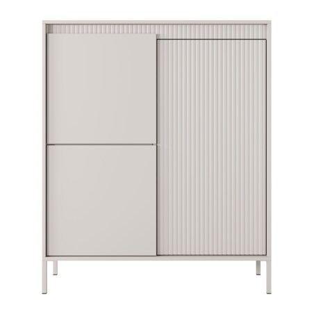 Komoda Wysoka 3D ENSO ryflowana, beżowa