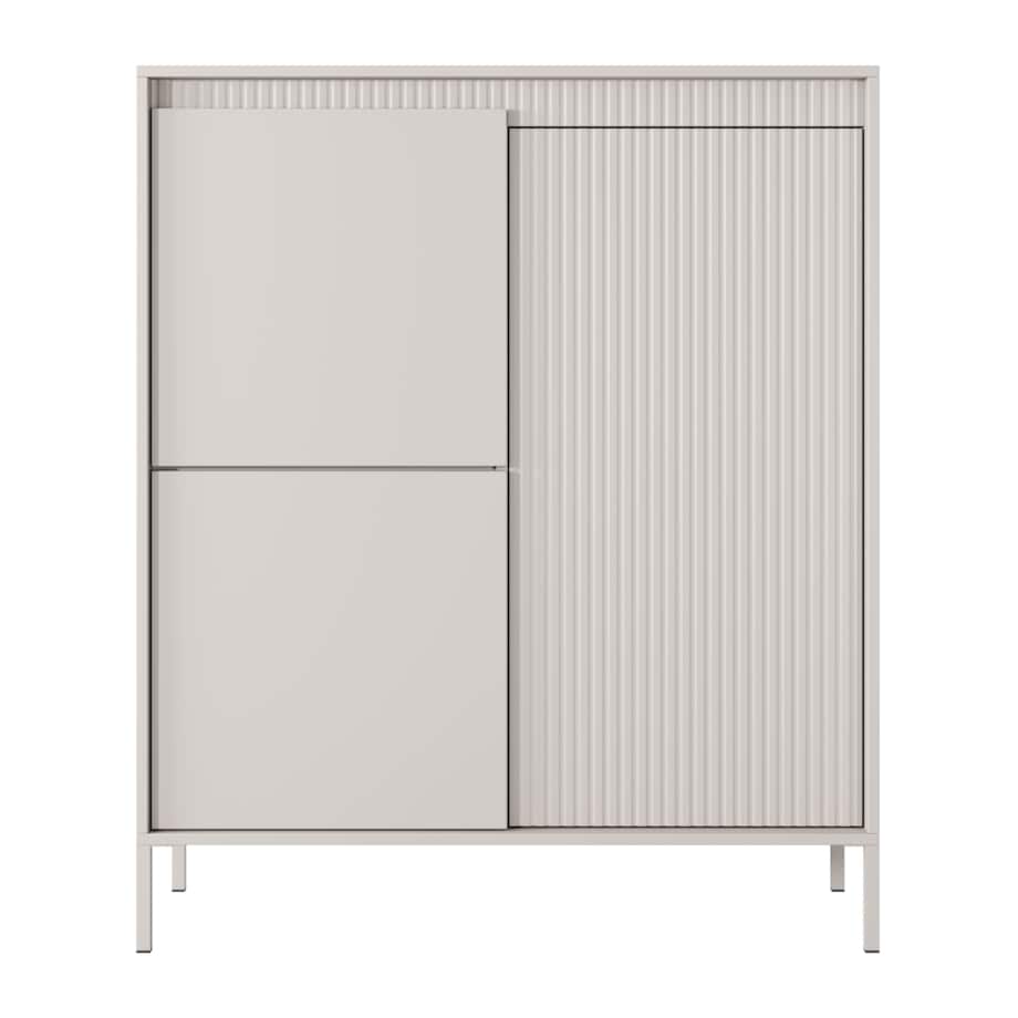 Komoda Wysoka 3D ENSO ryflowana, beżowa