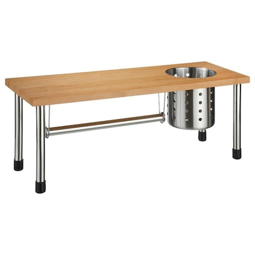 Półka kuchenna 3w1, bambus, stal nierdzewna