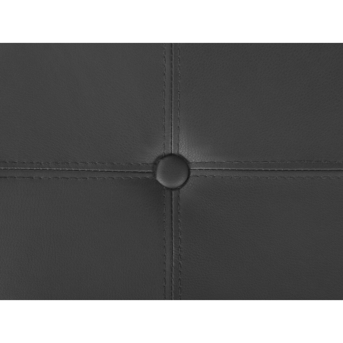 Puf ze schowkiem ⌀ 38 cm ekoskóra czarny MARYLAND