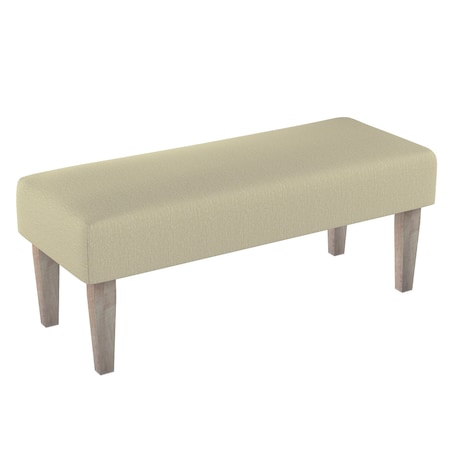 Ławka, kremowy szenil, 100 x 40 x 40 cm, Chenille