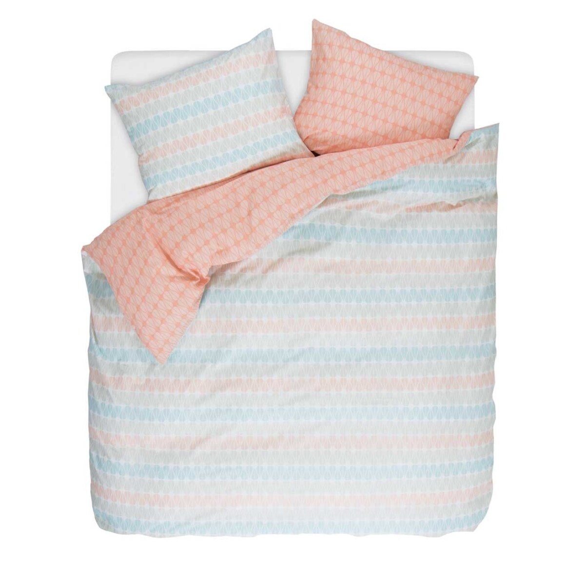 Kolorowy komplet pościeli z bawełny perkalowej ze wzorem, nowoczesna pościel, pościel dwustronna, pościel bawełniana, Esprit, 200 x 220 cm