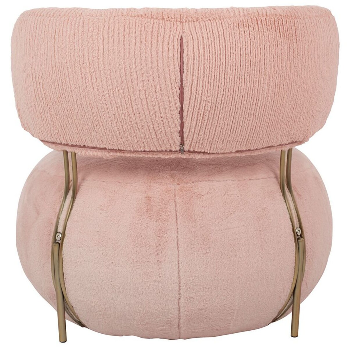 Tapicerowany fotel Low Teddy Pink różowy do sypialni, King Home