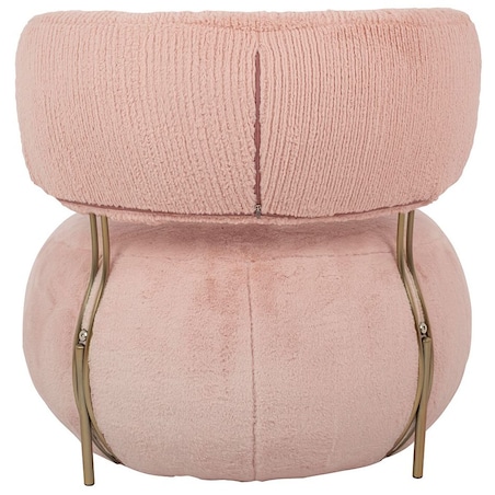 Tapicerowany fotel Low Teddy Pink różowy do sypialni, King Home